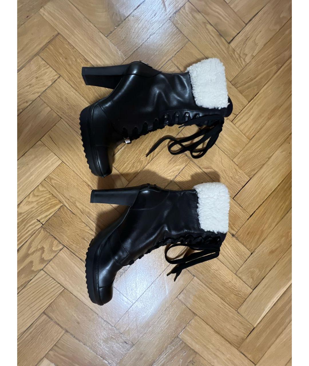 TOD'S Черные кожаные полусапоги, фото 7