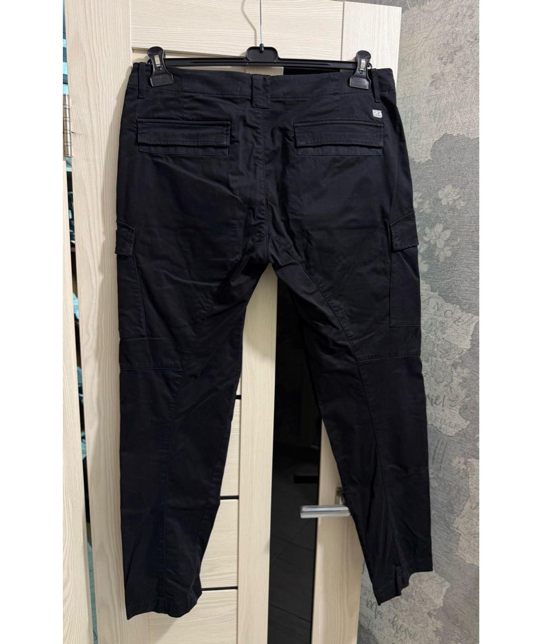 CP COMPANY Черные хлопко-эластановые повседневные брюки, фото 2