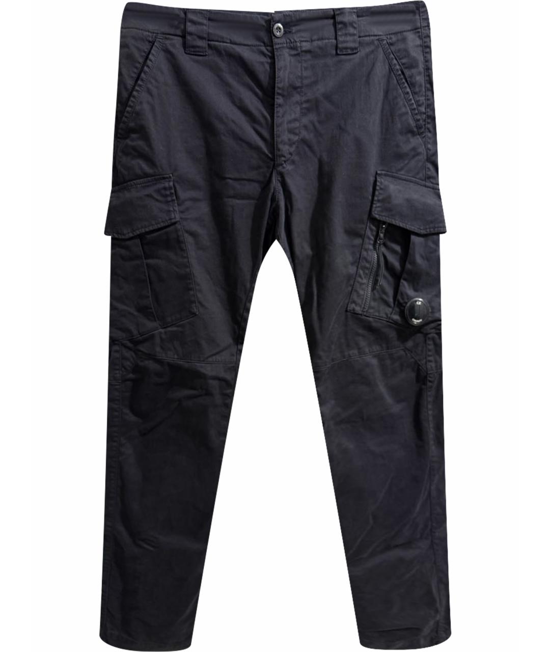 CP COMPANY Черные хлопко-эластановые повседневные брюки, фото 1