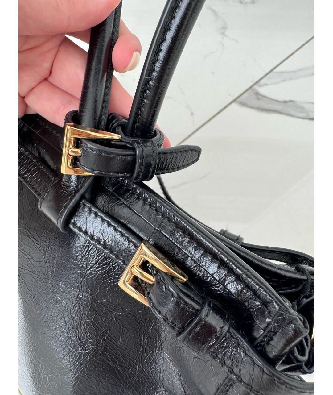 PRADA Черная сумка через плечо из лакированной кожи, фото 7