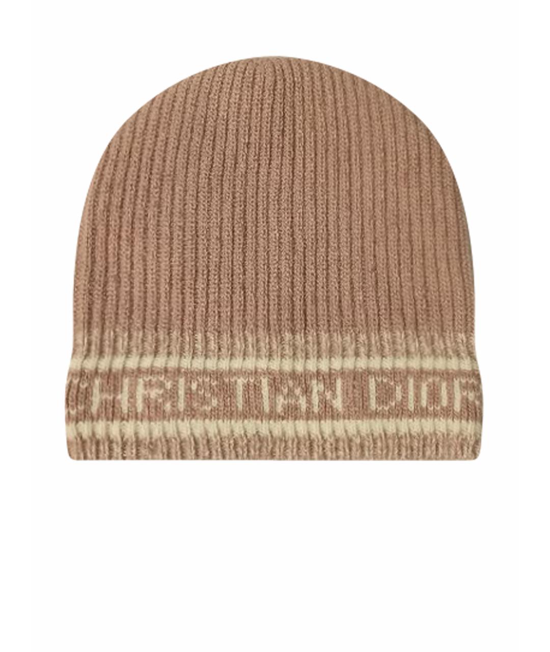 CHRISTIAN DIOR Бежевая шерстяная шапка, фото 1