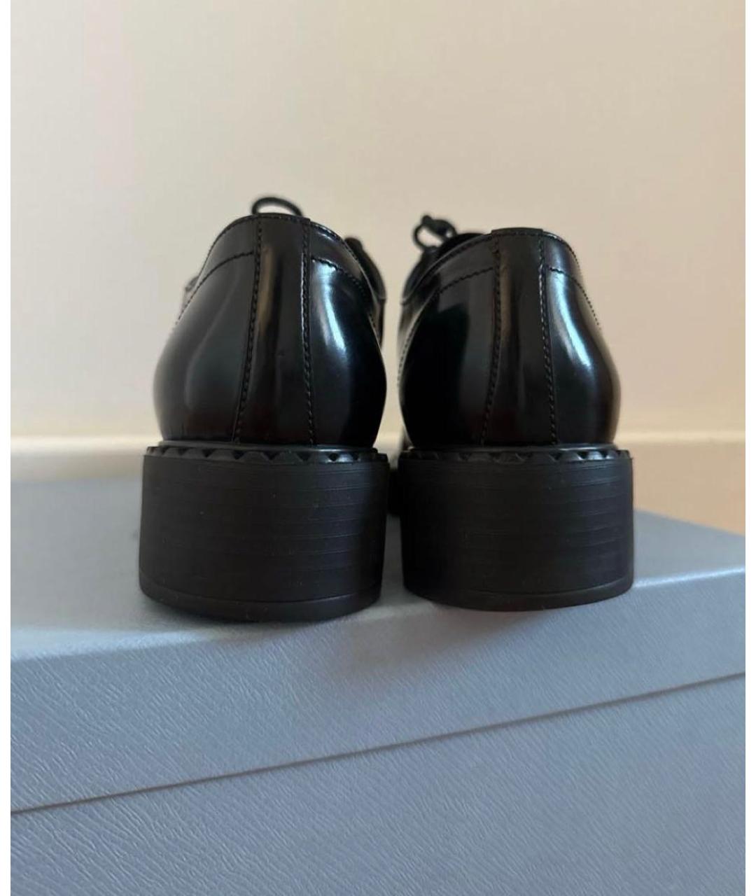 PRADA Черные кожаные брогги и оксфорды, фото 4