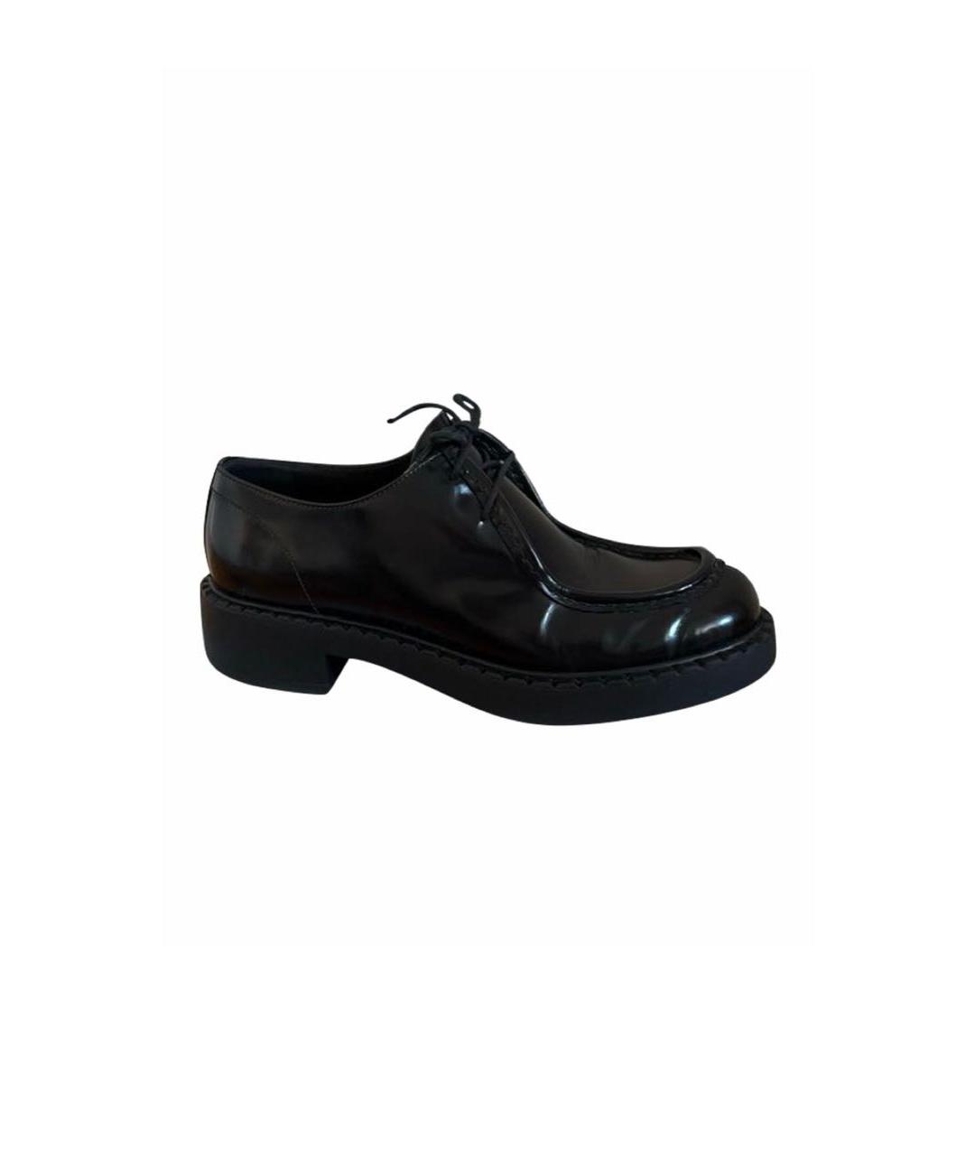 PRADA Черные кожаные брогги и оксфорды, фото 5