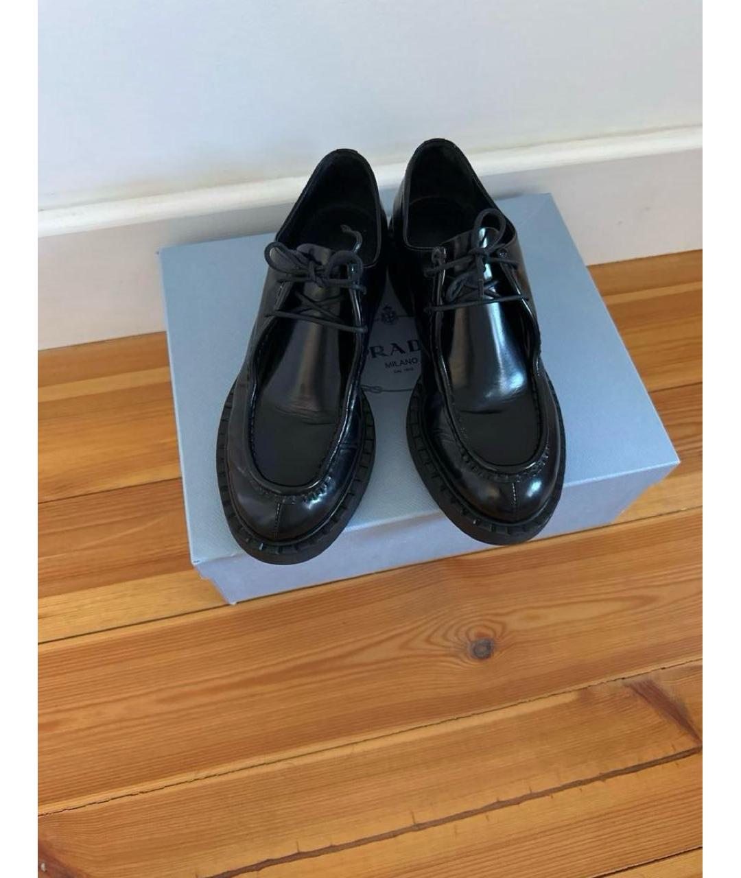 PRADA Черные кожаные брогги и оксфорды, фото 2