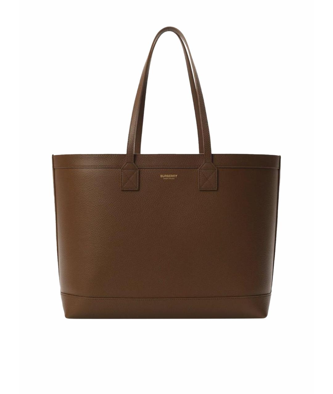 BURBERRY Коричневая кожаная сумка тоут, фото 1