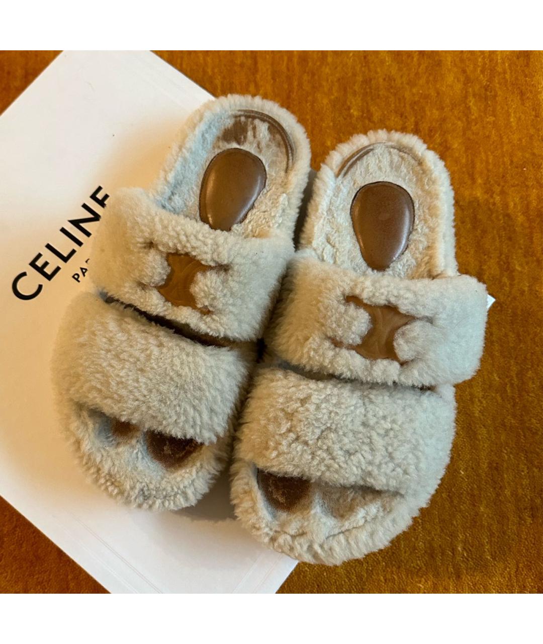 CELINE Бежевые шлепанцы, фото 2