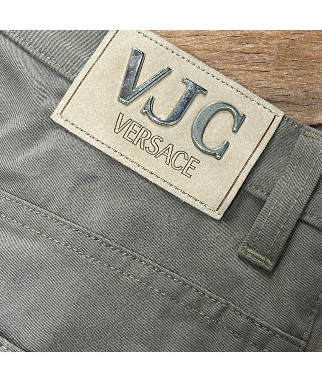VERSACE JEANS COUTURE Бежевые хлопко-эластановые классические брюки, фото 6