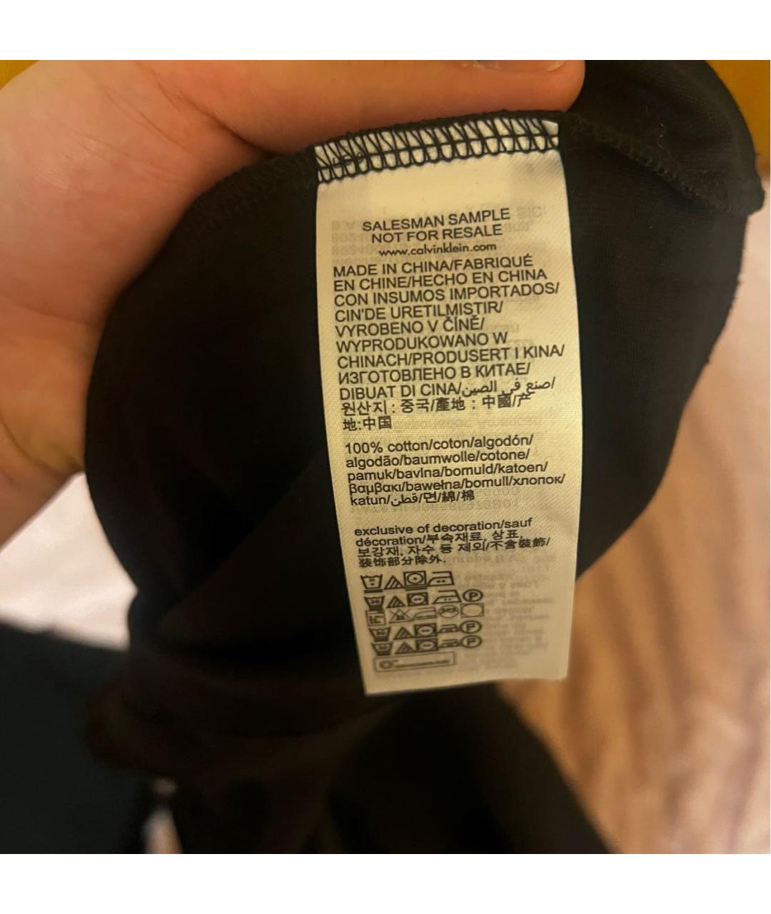 CALVIN KLEIN Черная хлопковая футболка, фото 3