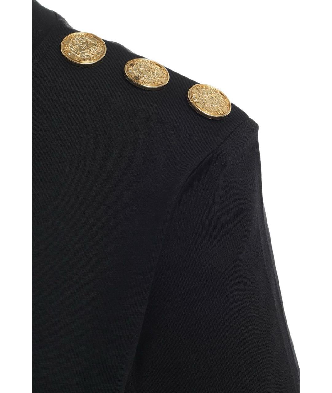 BALMAIN Черная хлопковая футболка, фото 3