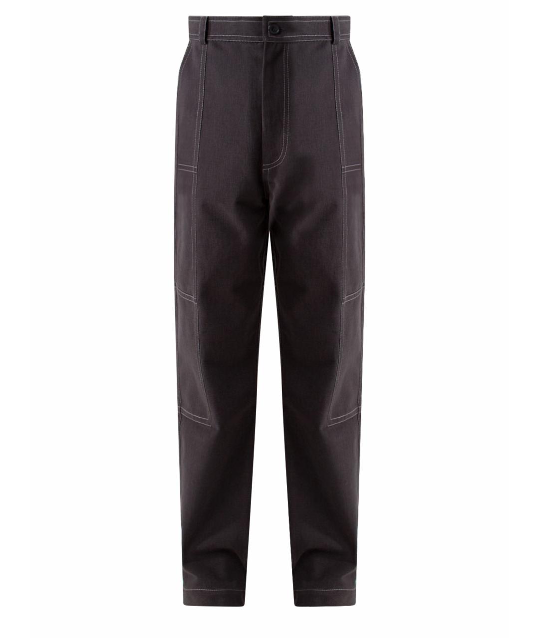 JACQUEMUS Антрацитовые хлопковые прямые джинсы, фото 1