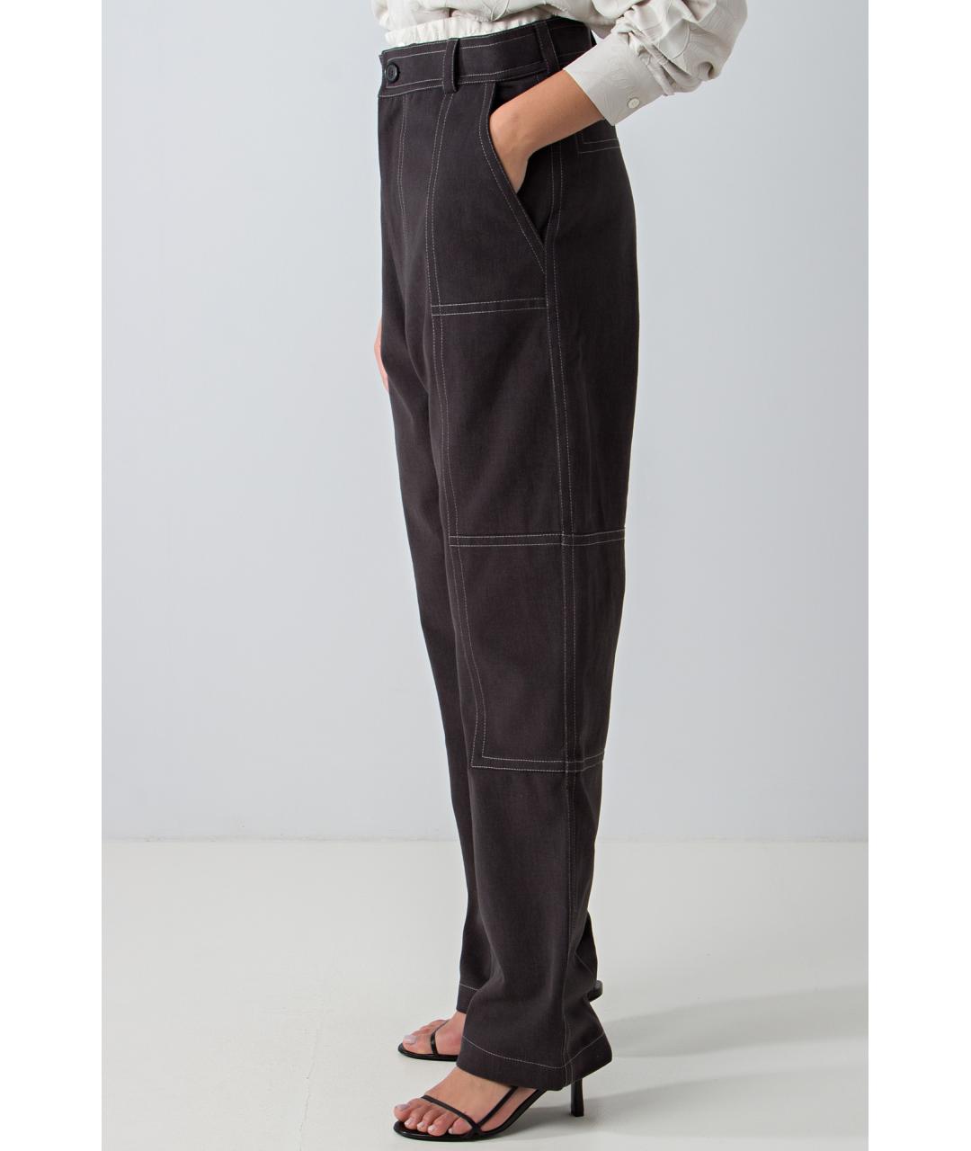 JACQUEMUS Антрацитовые хлопковые прямые джинсы, фото 2