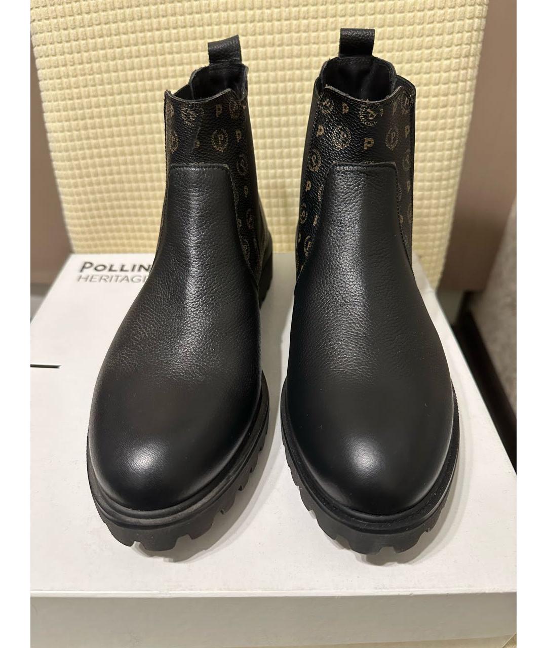 POLLINI Черные кожаные полусапоги, фото 2