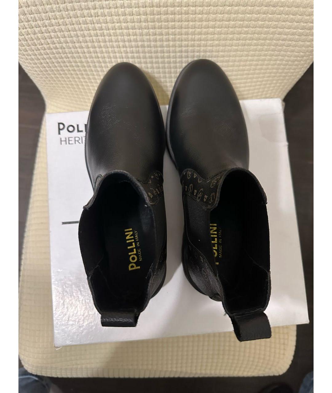 POLLINI Черные кожаные полусапоги, фото 3