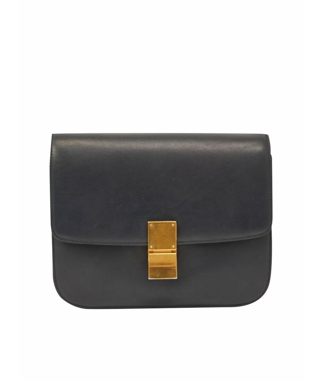 CELINE Темно-синяя кожаная сумка через плечо, фото 1