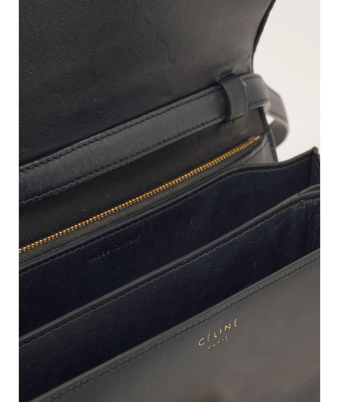 CELINE Темно-синяя кожаная сумка через плечо, фото 4
