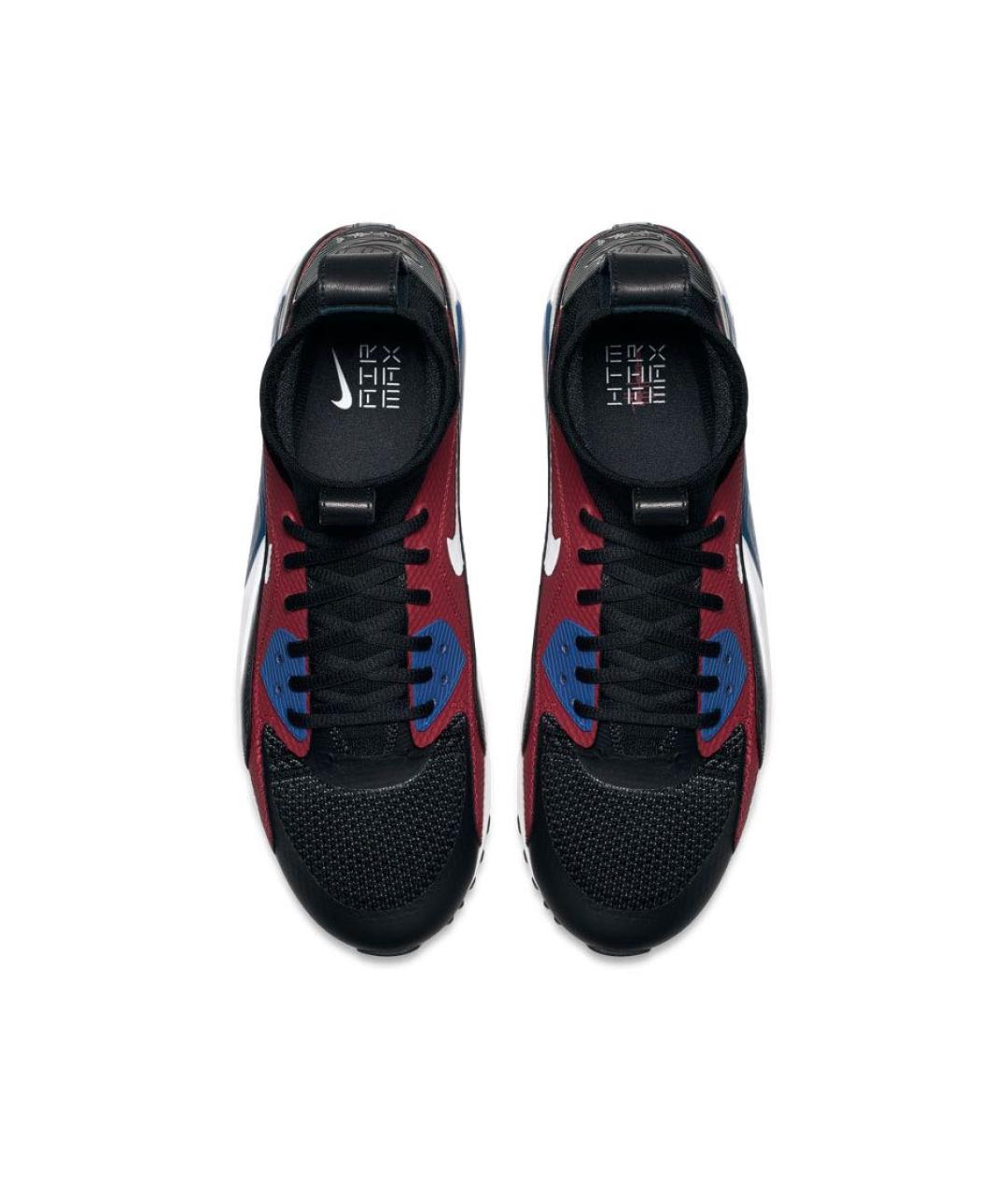 NIKE Бордовые кожаные высокие кроссовки / кеды, фото 3