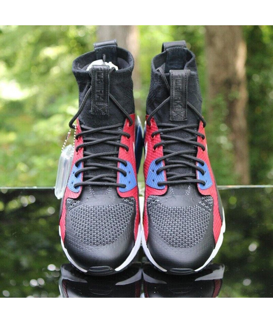 NIKE Бордовые кожаные высокие кроссовки / кеды, фото 8