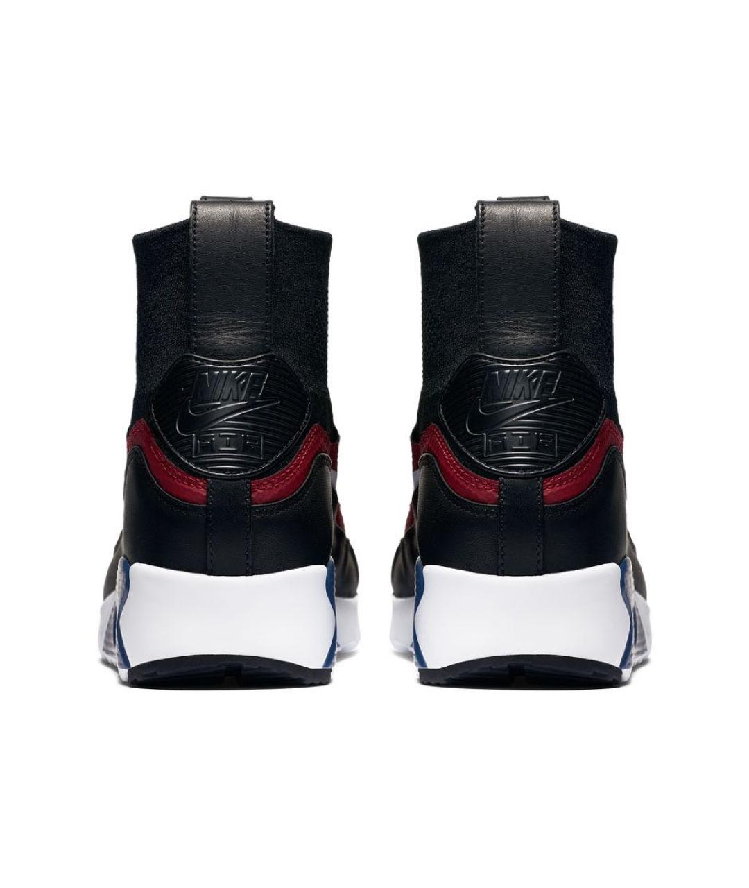 NIKE Бордовые кожаные высокие кроссовки / кеды, фото 4