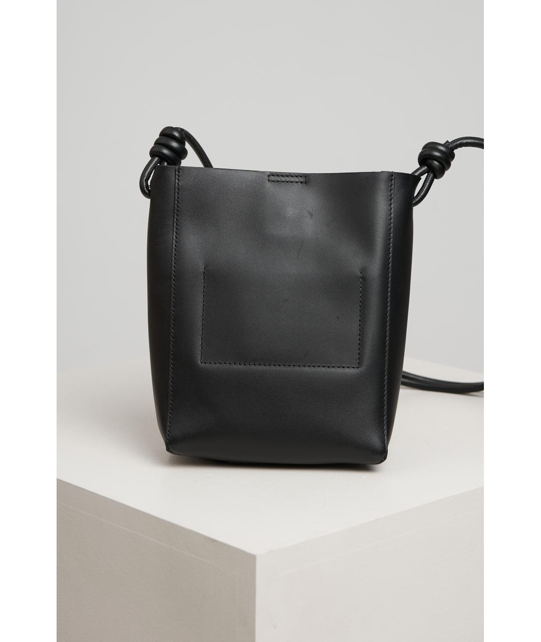 JIL SANDER Черная кожаная сумка через плечо, фото 3