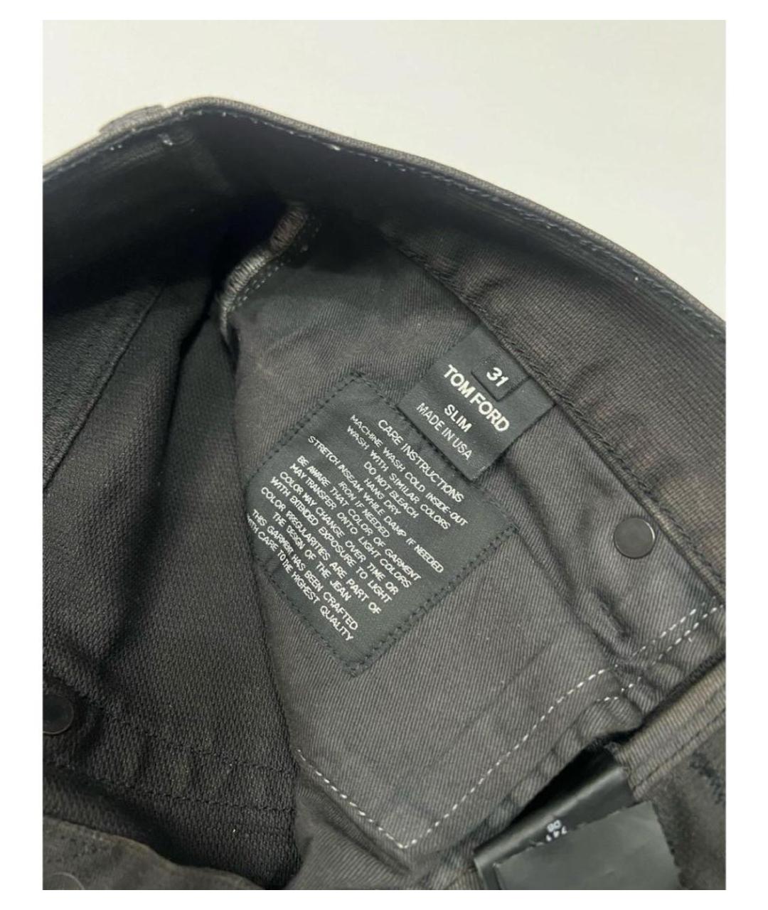 TOM FORD Черные хлопковые джинсы скинни, фото 5
