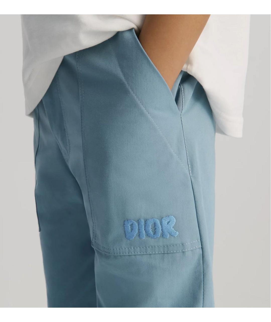 CHRISTIAN DIOR Голубые хлопковые брюки и шорты, фото 4