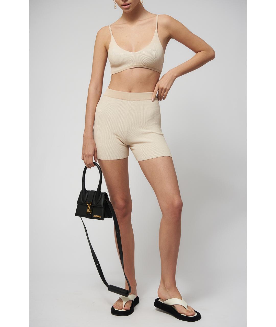 JACQUEMUS Бежевые вискозные шорты, фото 2