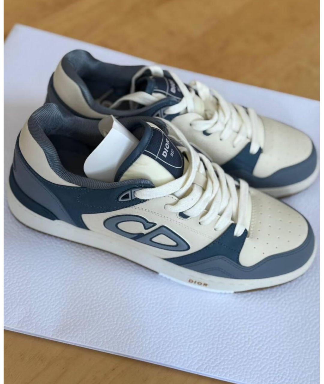 CHRISTIAN DIOR Синие кожаные низкие кроссовки / кеды, фото 4