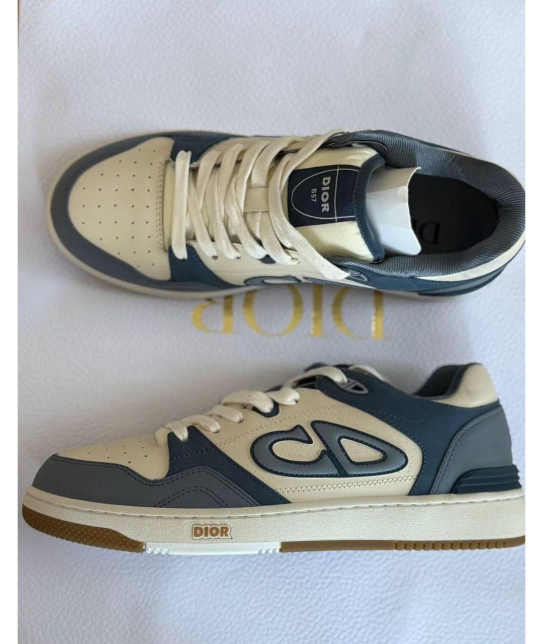 CHRISTIAN DIOR Синие кожаные низкие кроссовки / кеды, фото 3