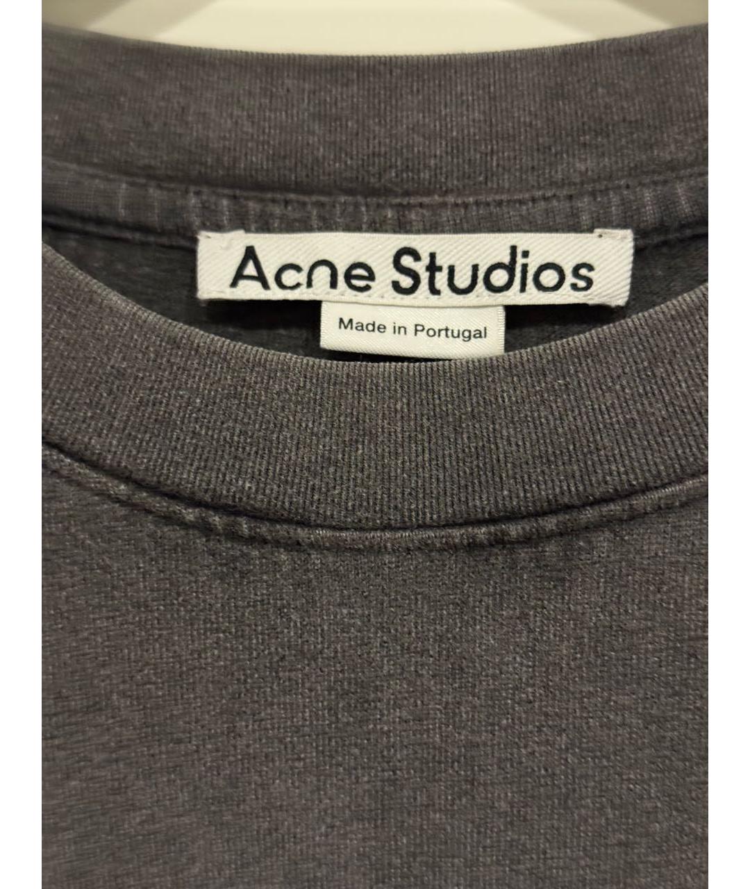 ACNE STUDIOS Серая велюровая футболка, фото 4