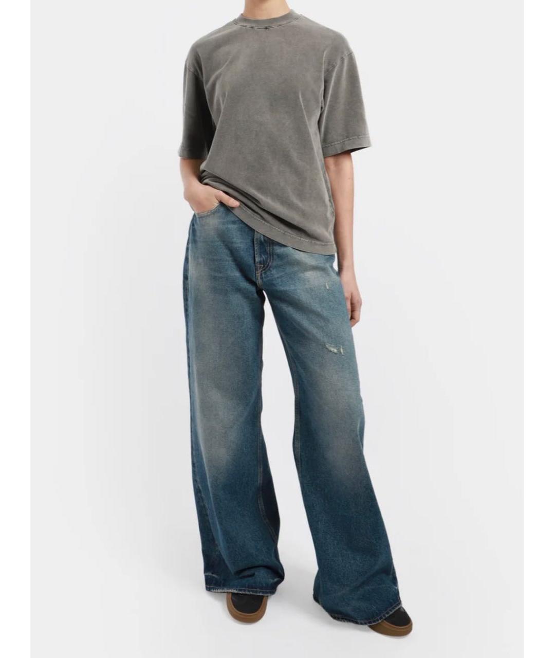 ACNE STUDIOS Серая велюровая футболка, фото 7