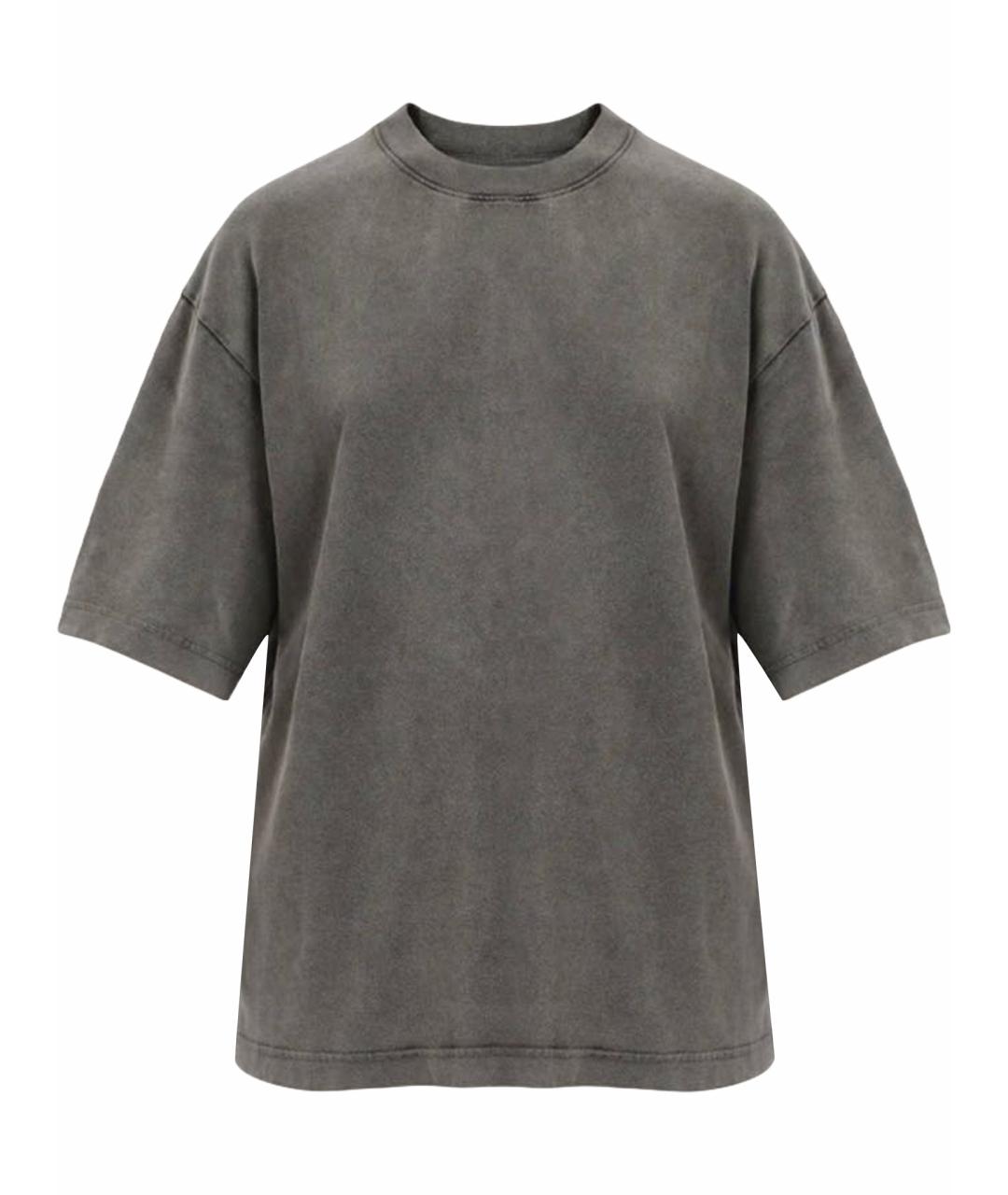 ACNE STUDIOS Серая велюровая футболка, фото 1