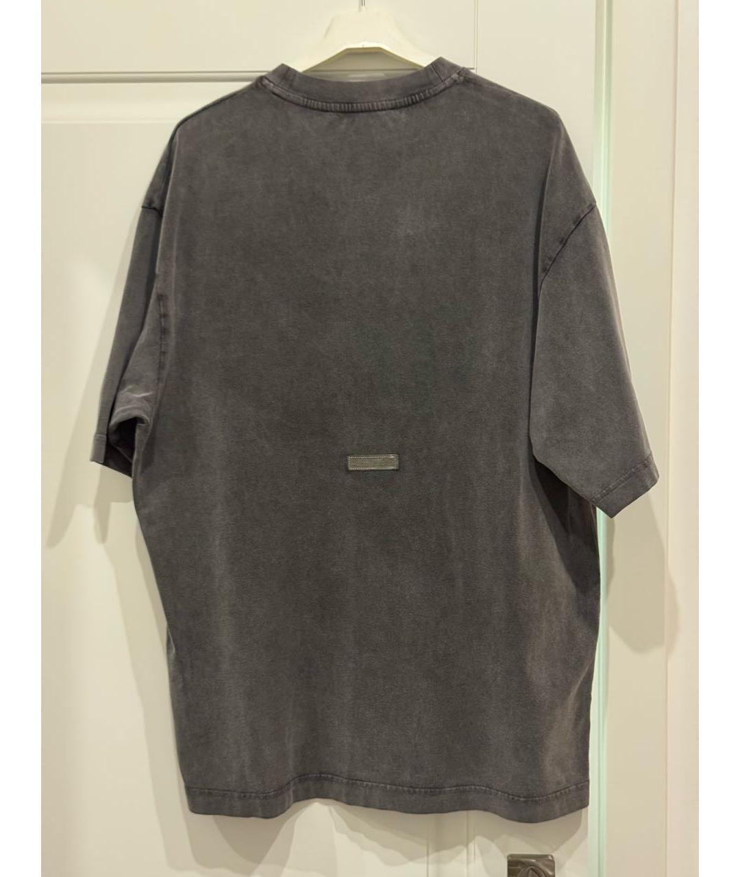 ACNE STUDIOS Серая велюровая футболка, фото 3