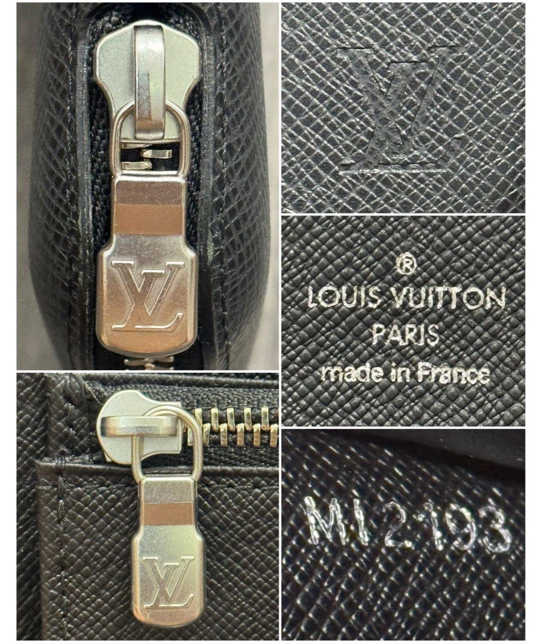 LOUIS VUITTON Черная кожаная барсетка, фото 6