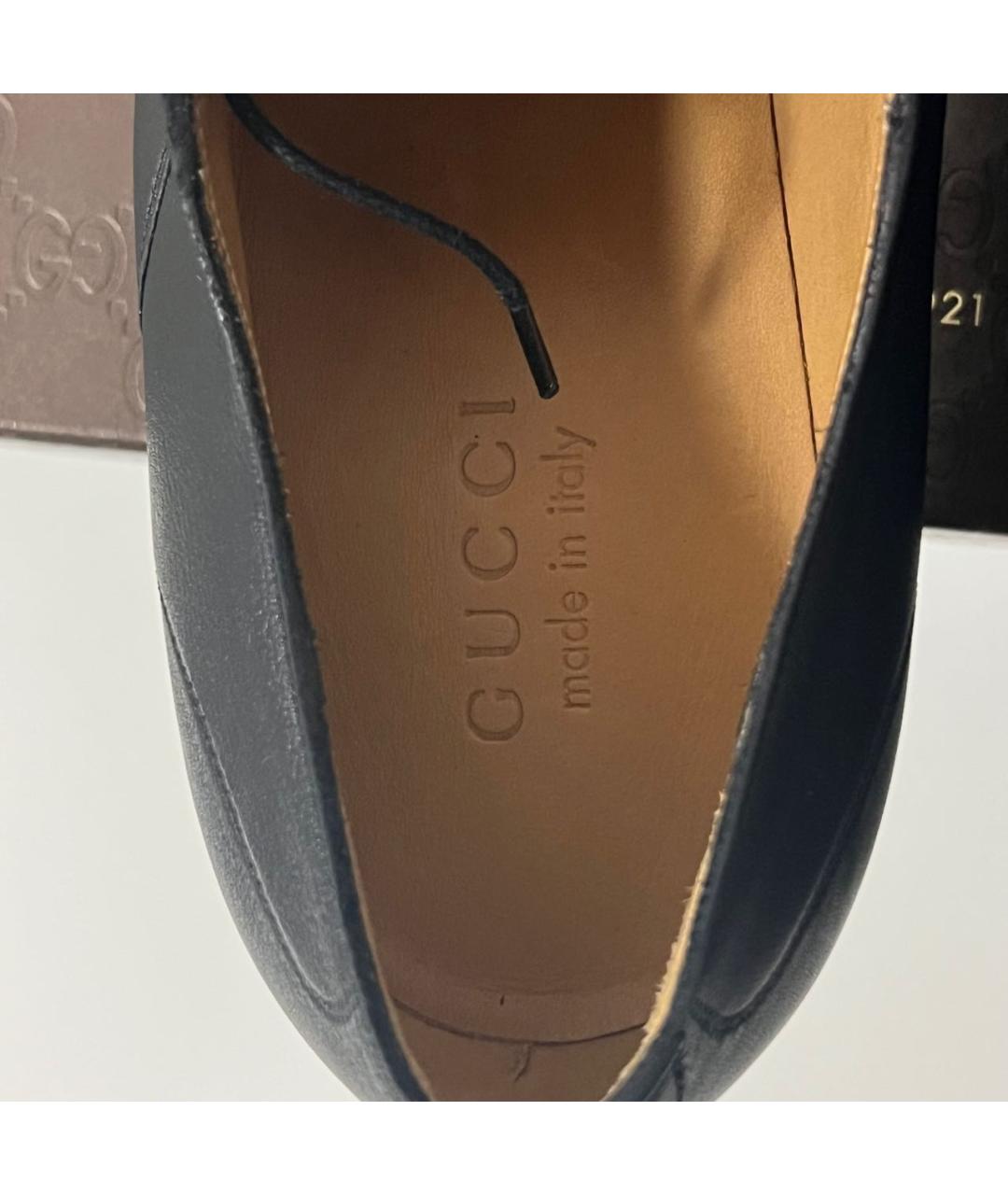 GUCCI Черные кожаные туфли, фото 3