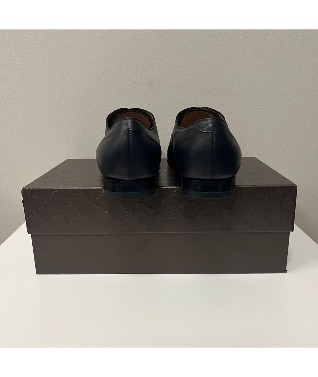 GUCCI Черные кожаные туфли, фото 4