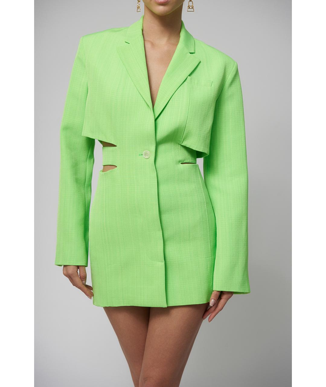 JACQUEMUS Зеленые вискозное повседневное платье, фото 6