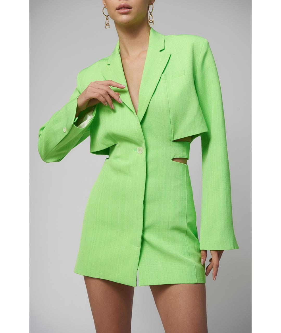 JACQUEMUS Зеленые вискозное повседневное платье, фото 8