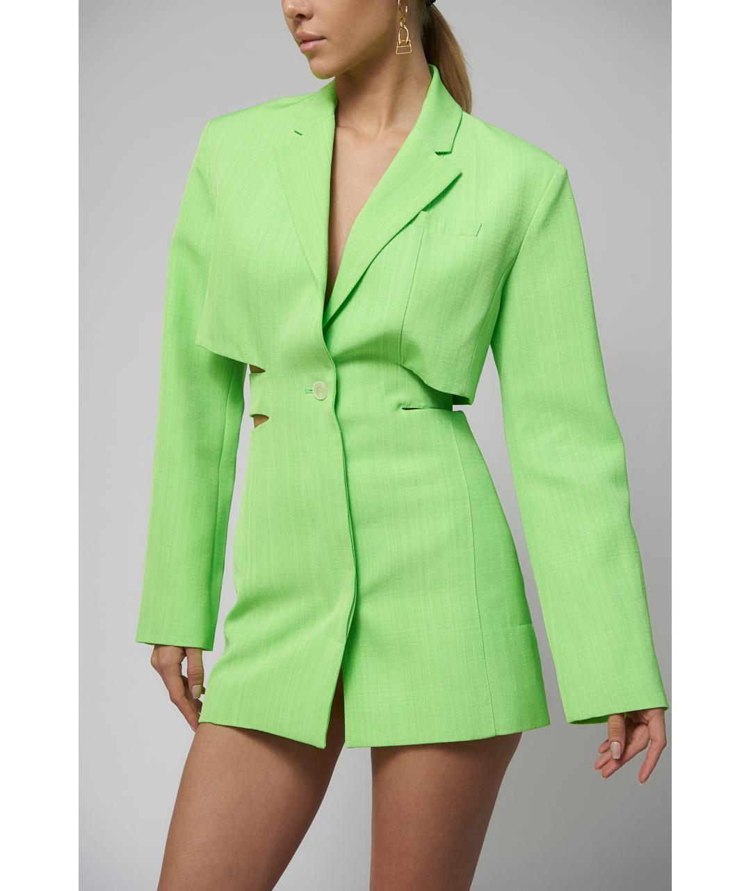 JACQUEMUS Зеленые вискозное повседневное платье, фото 7