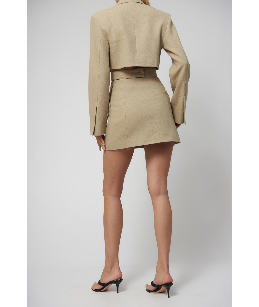 JACQUEMUS Бежевое хлопковое повседневное платье, фото 6