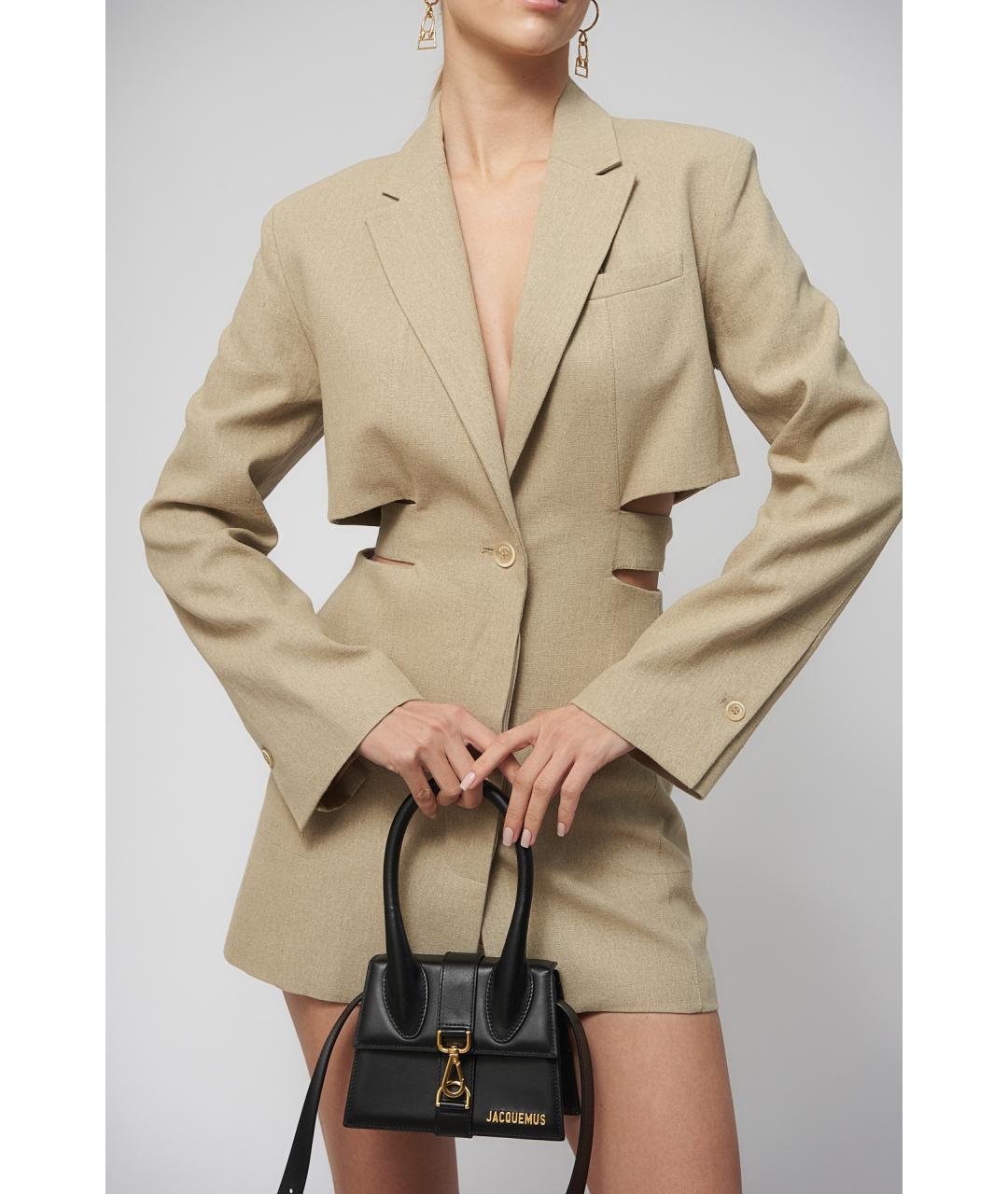 JACQUEMUS Бежевое хлопковое повседневное платье, фото 5