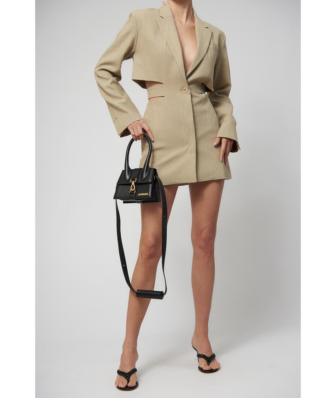 JACQUEMUS Бежевое хлопковое повседневное платье, фото 8