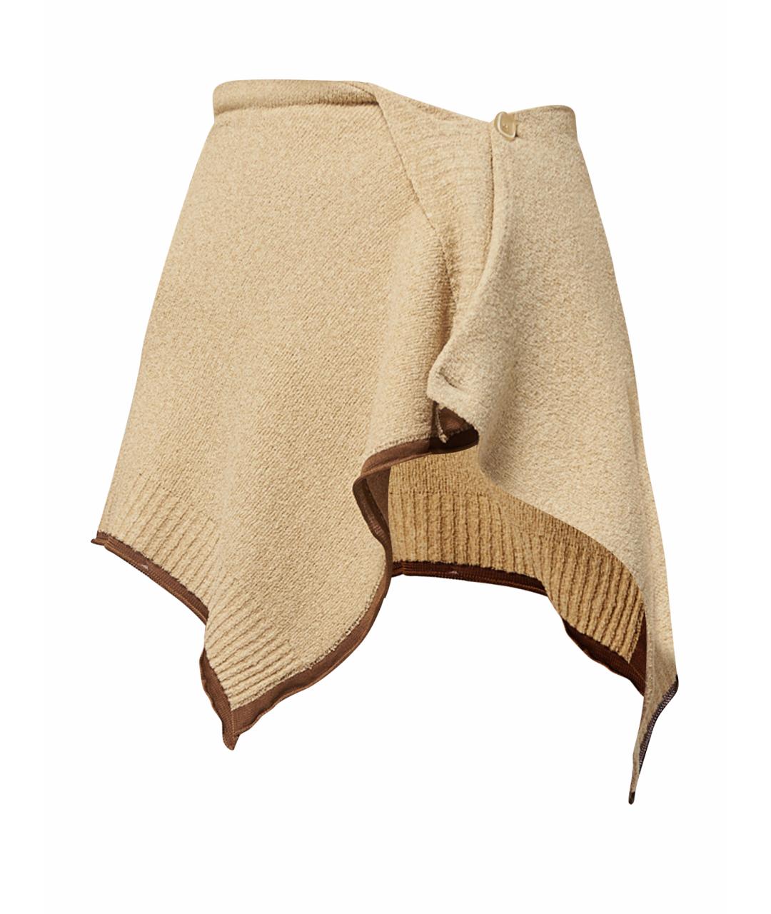 JACQUEMUS Бежевая хлопковая юбка мини, фото 1