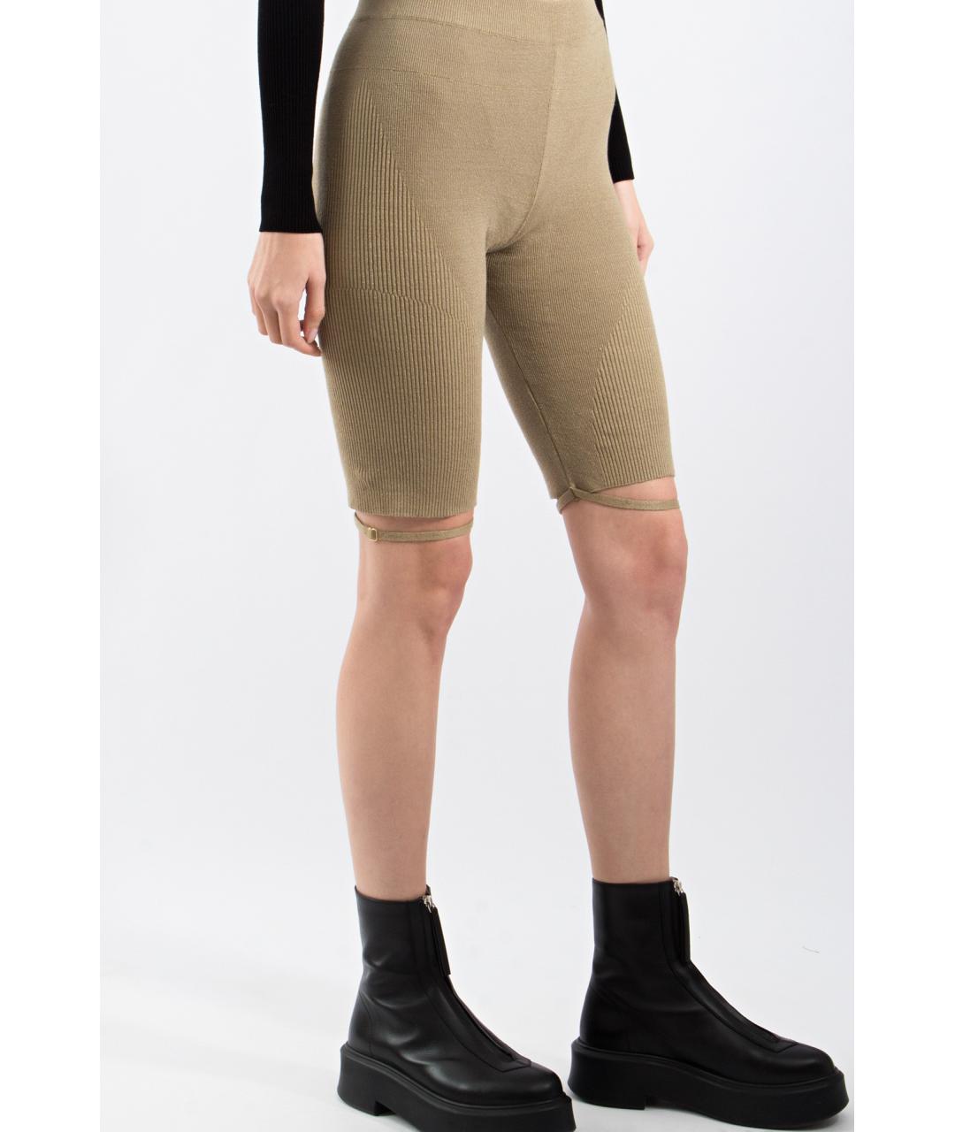 JACQUEMUS Хаки льняные шорты, фото 3