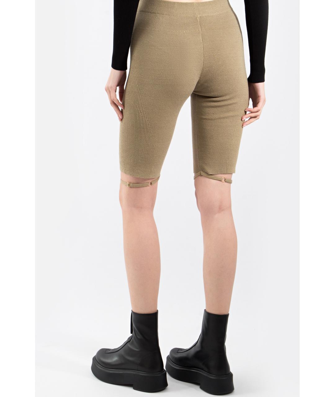 JACQUEMUS Хаки льняные шорты, фото 4