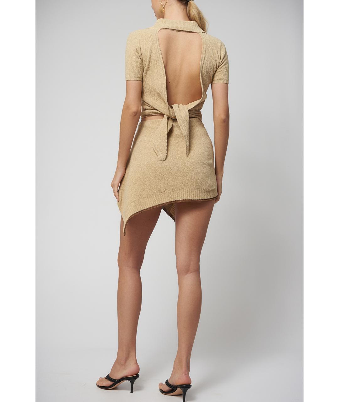 JACQUEMUS Бежевое хлопковое платье, фото 4