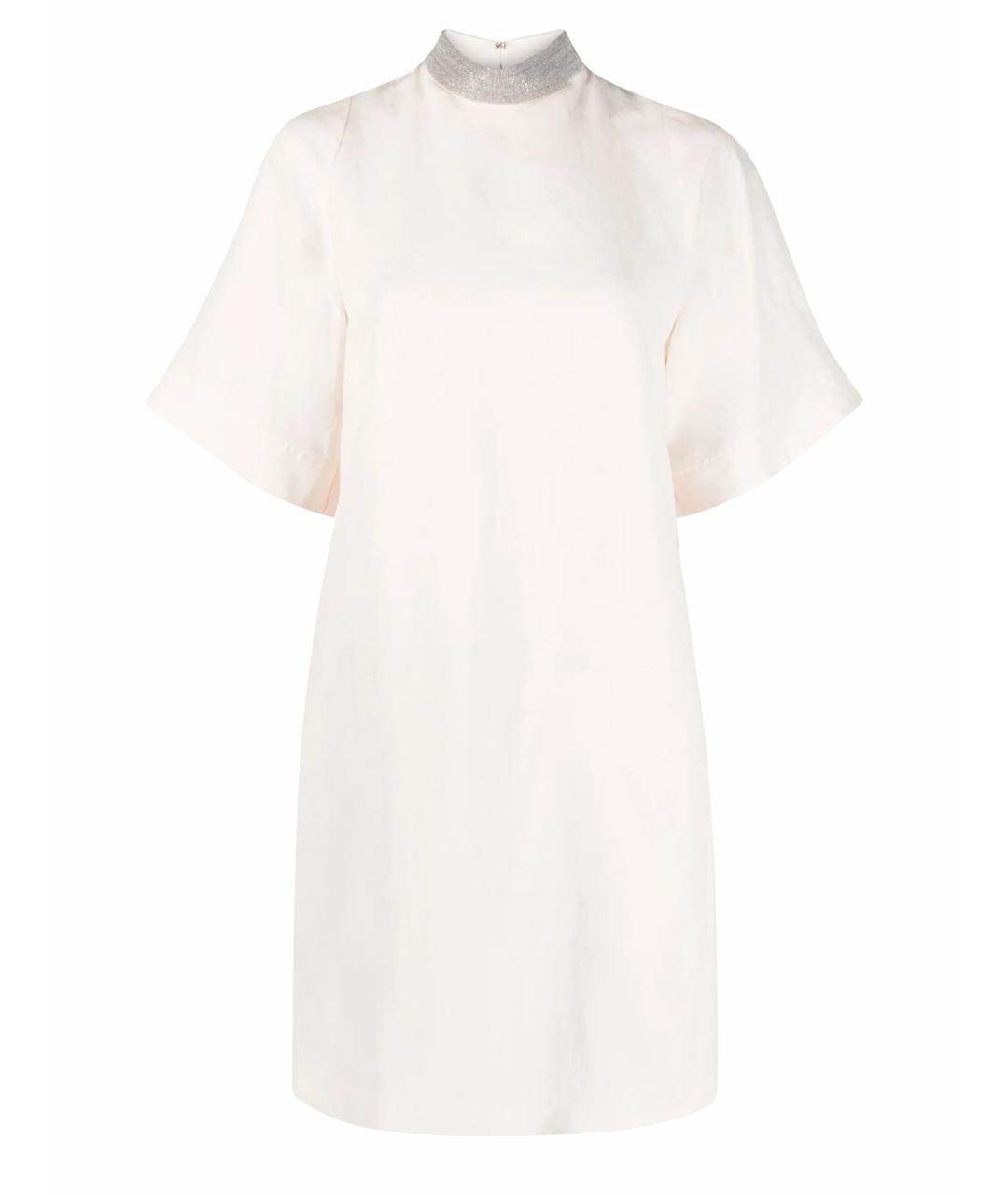 FABIANA FILIPPI Бежевое льняное повседневное платье, фото 1