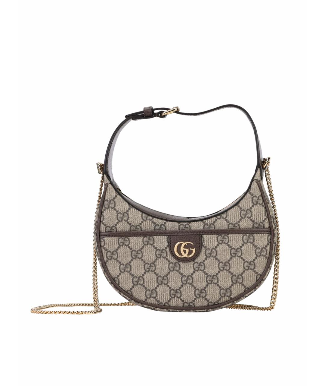 GUCCI Коричневая кожаная сумка с короткими ручками, фото 1