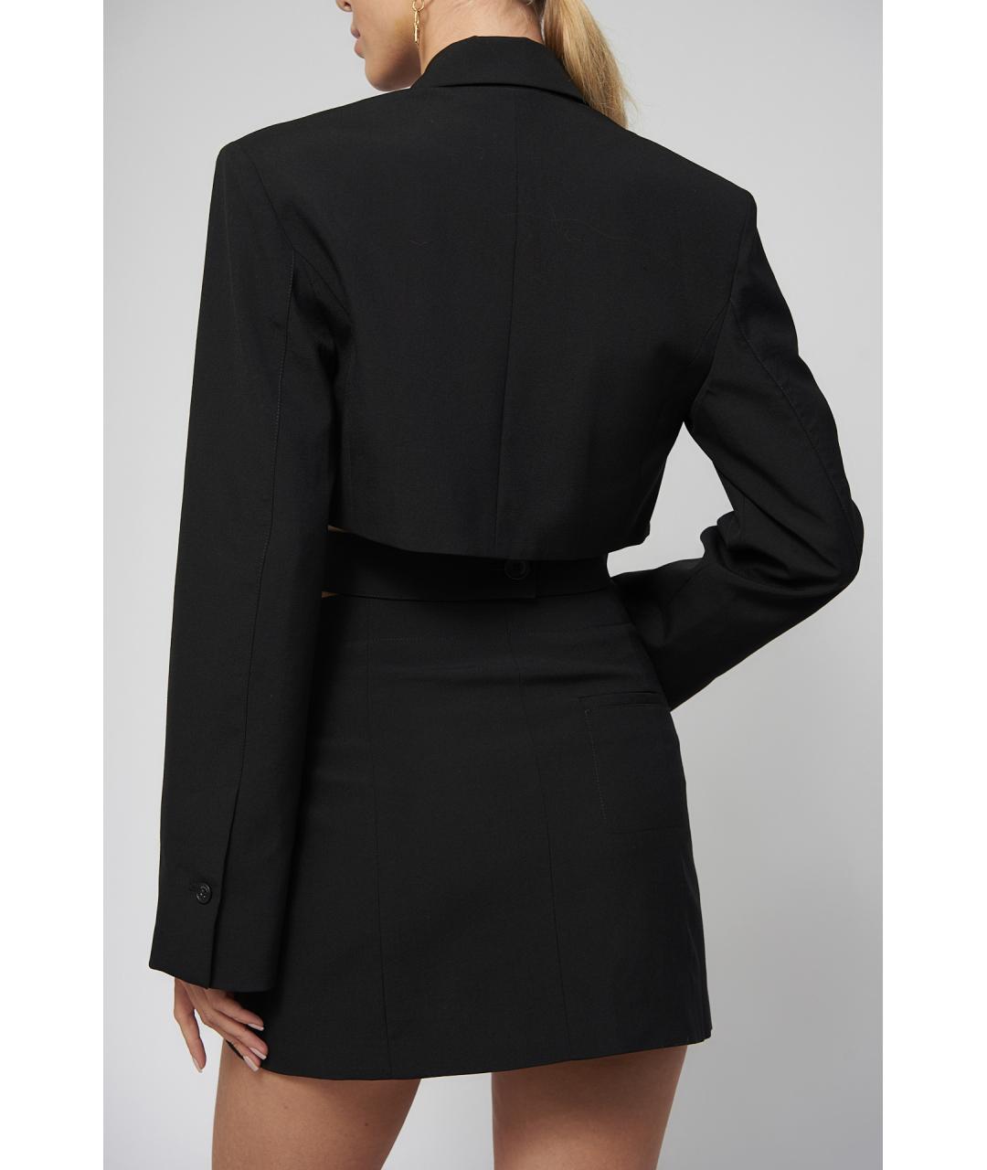 JACQUEMUS Черное шерстяное повседневное платье, фото 7