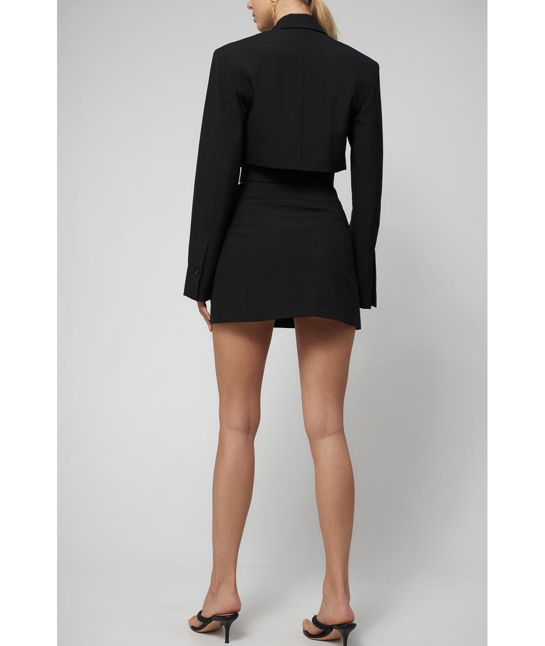 JACQUEMUS Черное шерстяное повседневное платье, фото 6