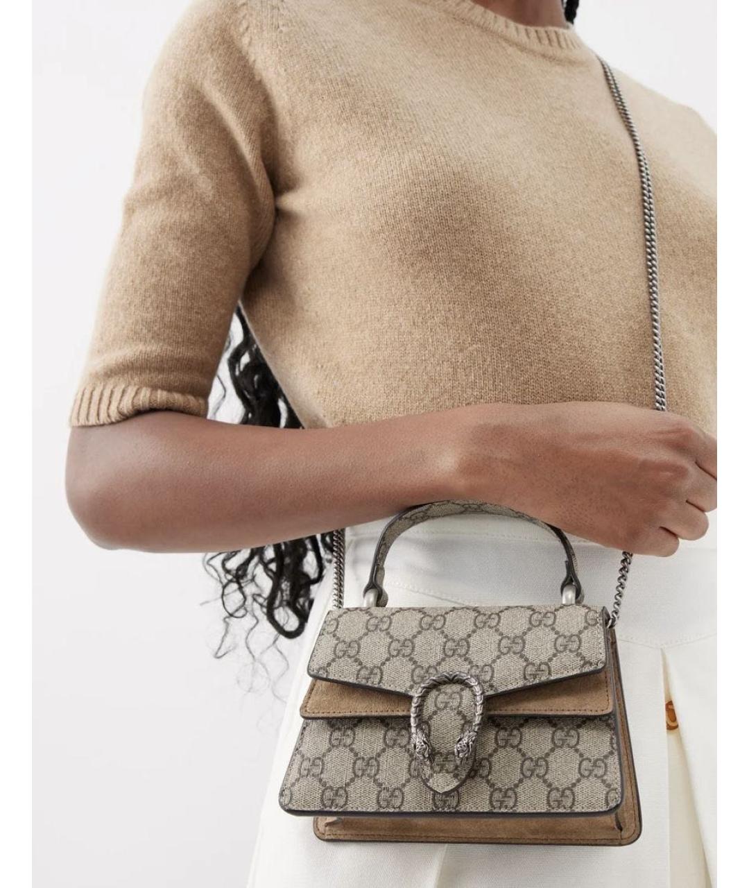 GUCCI Коричневая кожаная сумка с короткими ручками, фото 4